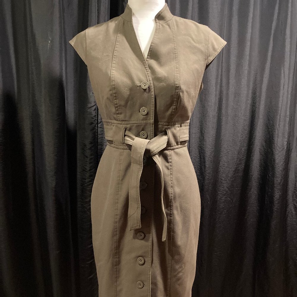 Calvin Klein, Size 4, Olive button down dress